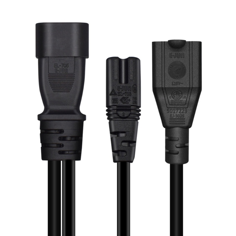 Zzz 1PC Tunggal C14 Ke C7+5-20R Pendek Daya Y Type Splitter Adapter Kabel Cord 32cm