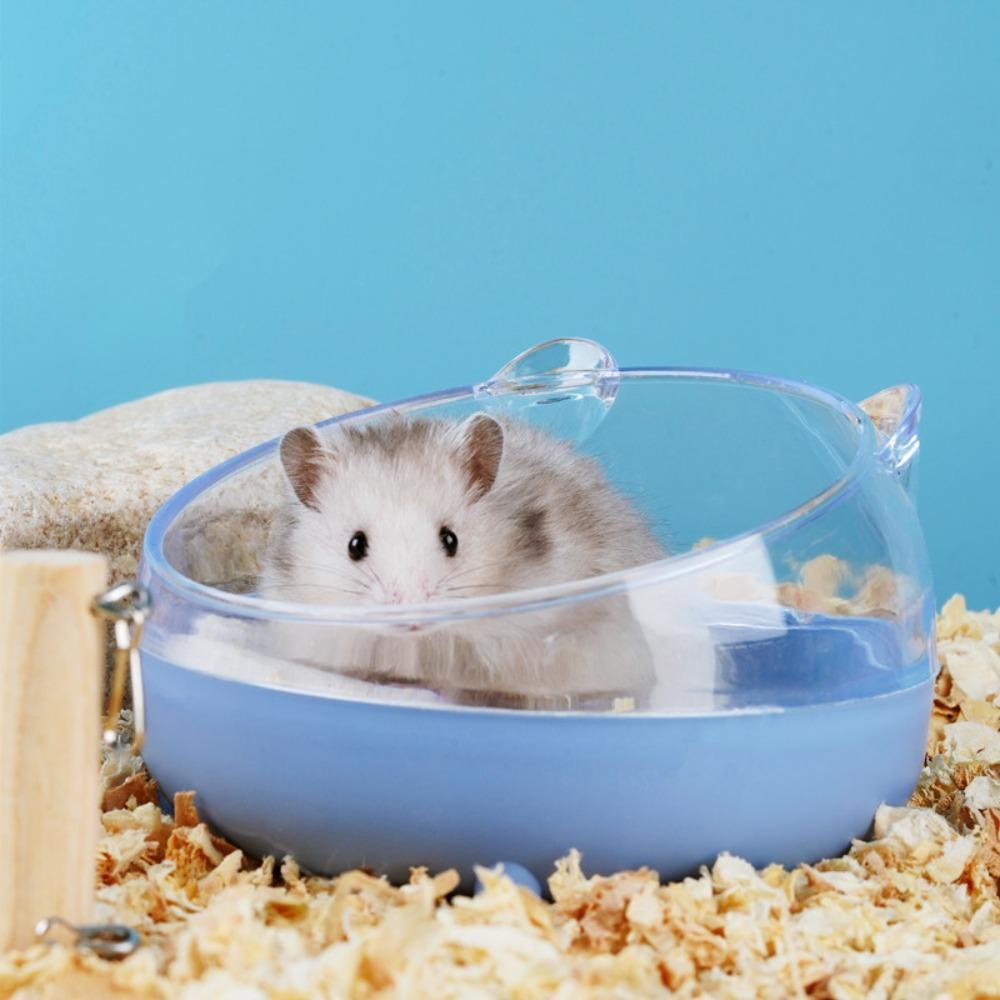 WONDER Wadah Mandi Pasir Hamster Rumah Mandi Hewan Kecil Transparan Nyaman Kamar Mandi Hamster