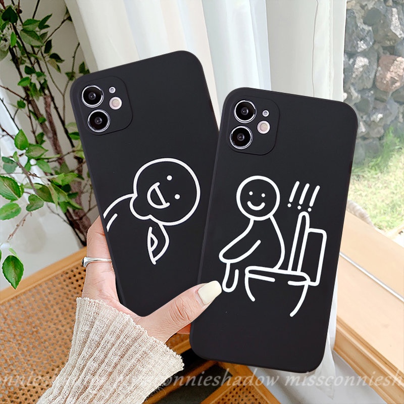 Couple Case Redmi A1 10 12C 9T 9 11 9A 9C NFC Note10 9 8 10Pro 10s 10 Pro Plus Mi 10 11 Lite 10T Poco M4 F3 F4 M5 M3 Pro X3 Pro Garis Lucu Karakter Lucu Lurus Soft Case Tepi