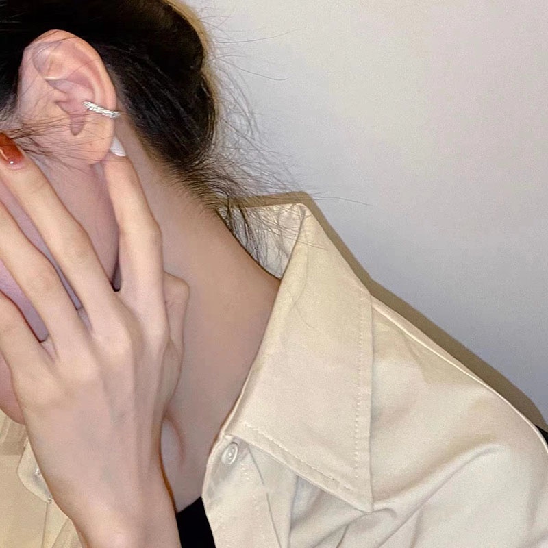 1pc Anting Klip Hati Fashion Alloy Berlian Imitasi Untuk Anak Perempuan