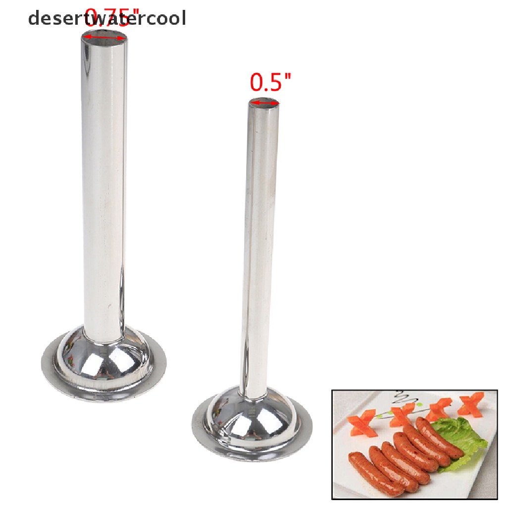 Deid 2xStainless Steel Sausage Stuffer Attachment Isian Tabung Cocok Untuk Martijn Penggiling Makanan