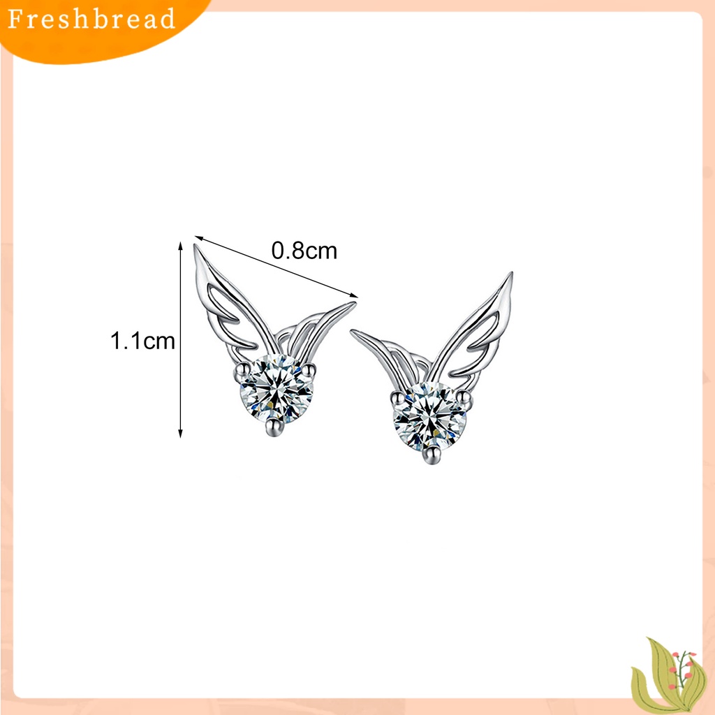 {In Stock} Anting Indah Sudut Motif Sayap Berlapis Perak Berlian Imitasi Wanita Giwang Telinga Untuk Wanita