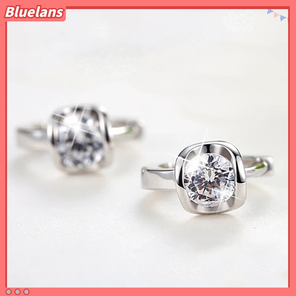 {In Stock} Fashion Wanita Cubic Zirconia Hias Huggie Anting Tindik Pesta Perhiasan Hadiah