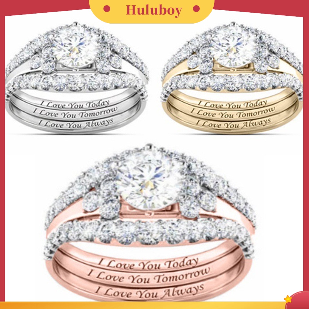 {Ready Stock} 1set Cincin Wanita Electroplate Berkilau Alloy Halus Ladies Finger Ring Untuk Pesta