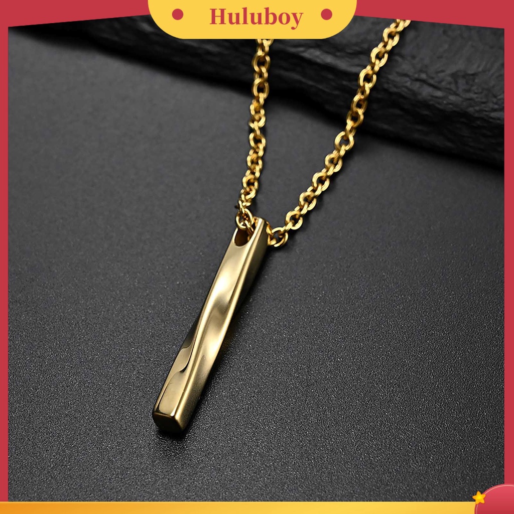 {Ready Stock} Kalung Pria Bentuk Persegi Panjang Spiral Perhiasan Liontin Pria Gaya Hip Hop Untuk Pakaian Sehari-Hari