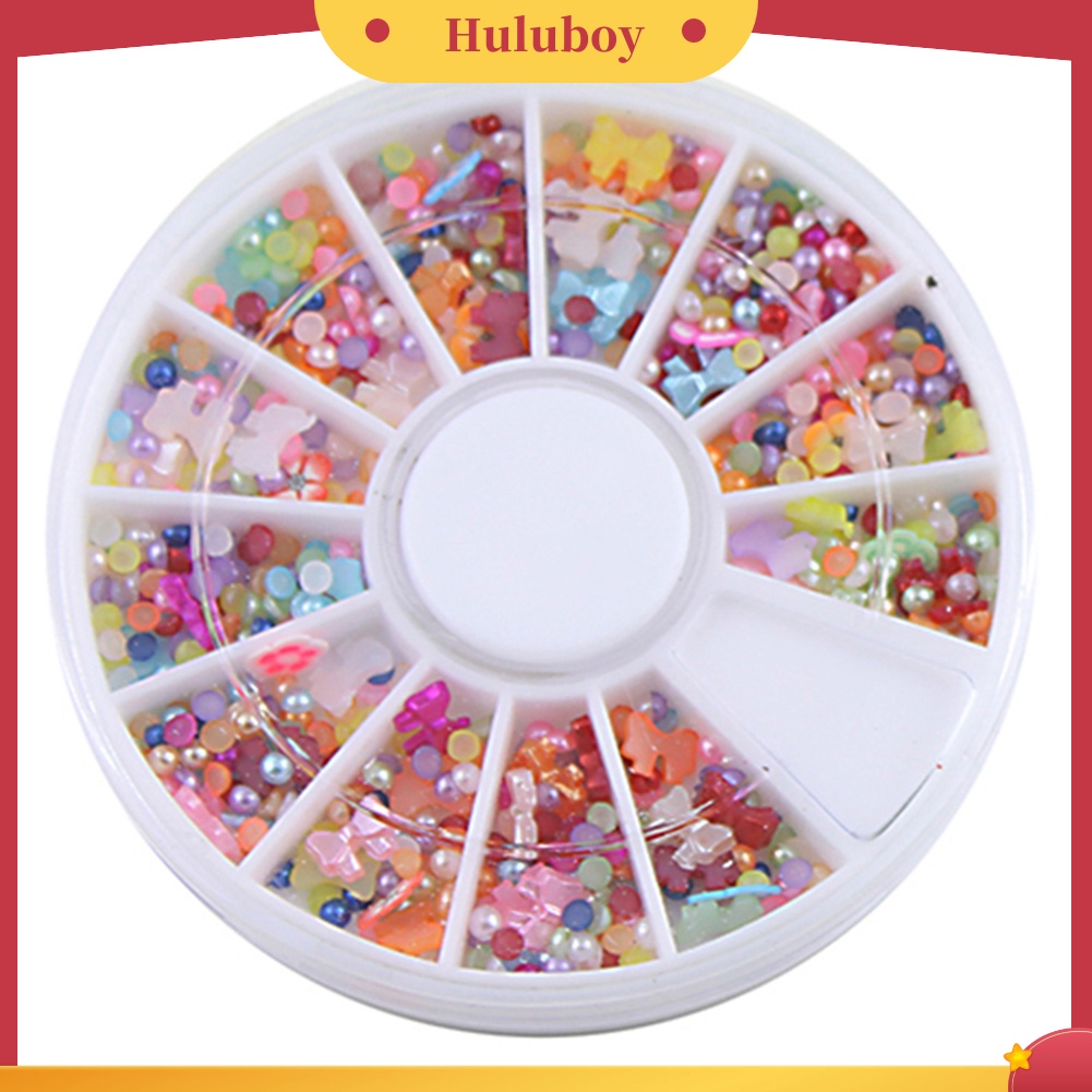 {In Stock} 500 Pcs Campuran Datar Kembali Bulat Mutiara Imitasi Manik Busur DIY Nail Art Tip Dekorasi