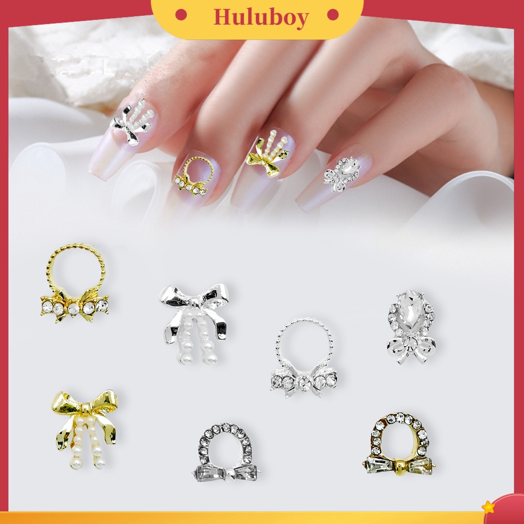 {In Stock} 10Pcs Manicure Dekorasi Permukaan Mengkilap Bentuk Kreatif Warna Cerah Tahan Karat Serbaguna Hias Alloy Bow-Knot DIY Perhiasan Kuku Desain Manicure Untuk Salon Kuku