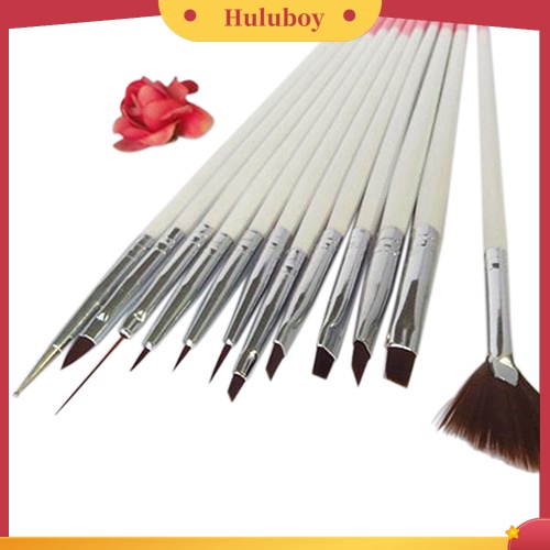 {In Stock} 12x Nail Art Polish Lukisan Serut Pens Brush Tips Tools Set UV Gel Nail Brushes