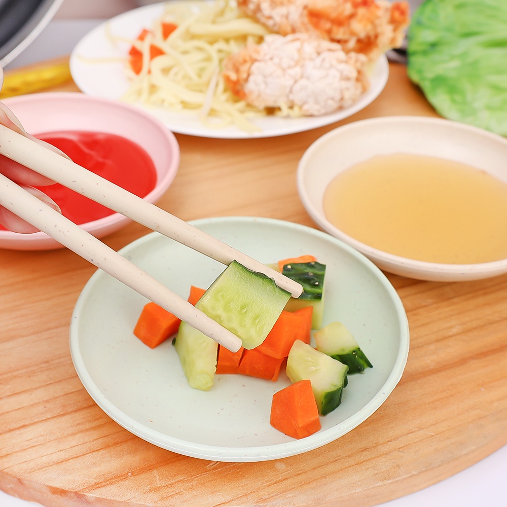Dapur Rumah Tangga Wheat Straw Dipping Dish Salad Saucer/Piring Buah Dessert Kue Multifungsi/Nordic Style Round Seasoning Dish/Peralatan Makan Tulang Ludah Meja