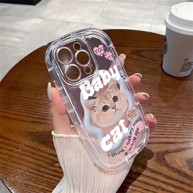 IPHONE Casing Transparan Kucing Lucu Kompatibel Untuk Iphone14 13 12 11 Pro Max XS X Xr8 +7Plus Silikon Lembut Shockproof Casing Ponsel Cover Sel Precticer