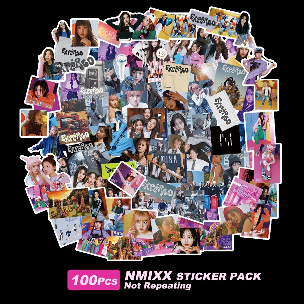 100pcs/set SEVENTEEN IVE NMIXX Photo Sticker Hand Book Luggage Stiker Album Baru FML I'VE EXPERGO Gambar Paster