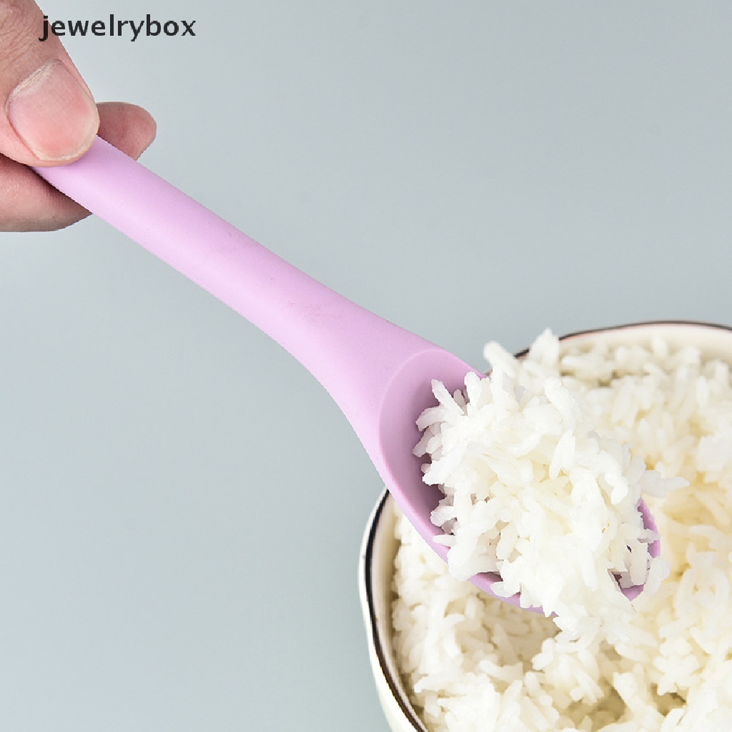 [jewelrybox] Multi Purpose Silicone Spoon Gagang Panjang Sendok Sup Nasi Pencampuran Dessert Ice Cream Spoon Sendok Teh Sendok Kopi Peralatan Makan Dapur Butik