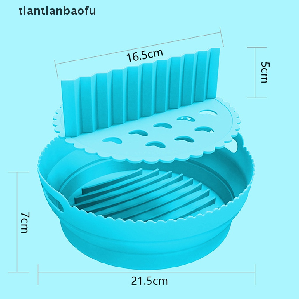 [tiantianbaofu] Air Fryers Oven Baking Tray Panggang Ayam Basket Mat Foldable AirFryer Silicone Pot Dengan Pad Pemisahan Grill Pan Aksesoris Butik