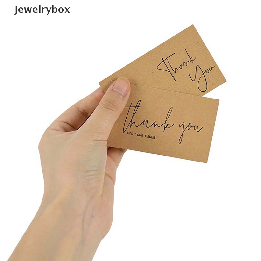 [jewelrybox] 30pcs Kartu Kertas Kraft Natural Thank You For Your Order Card Untuk Dekorasi Butik