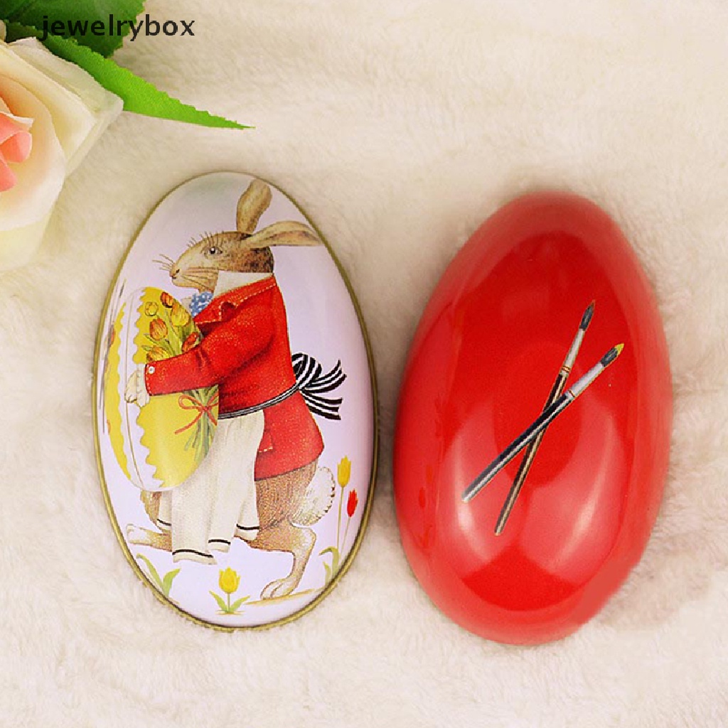 [jewelrybox] Easter Box Candy Tin Tins Boxes Gift Cookie Storage Tinplatelids Telur Toples Butik