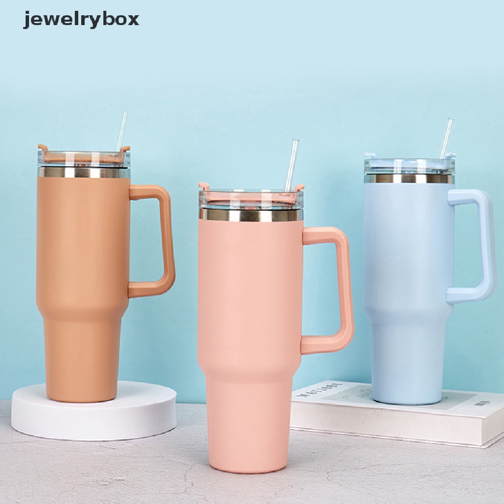 [jewelrybox] 40oz Adventure Quencher Tumbler Stainless Steel Thermos Vacuum Cups Dengan Pegangan Dan Sedotan Botol Air Travel BPA Free Besar Mug Butik