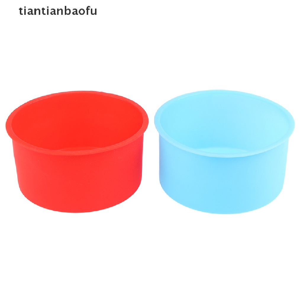 [tiantianbaofu] 1pc 4inch Silikon Cetakan Kue Mini Loyang Bulat DIY Non-Stick Baking Mold Butik