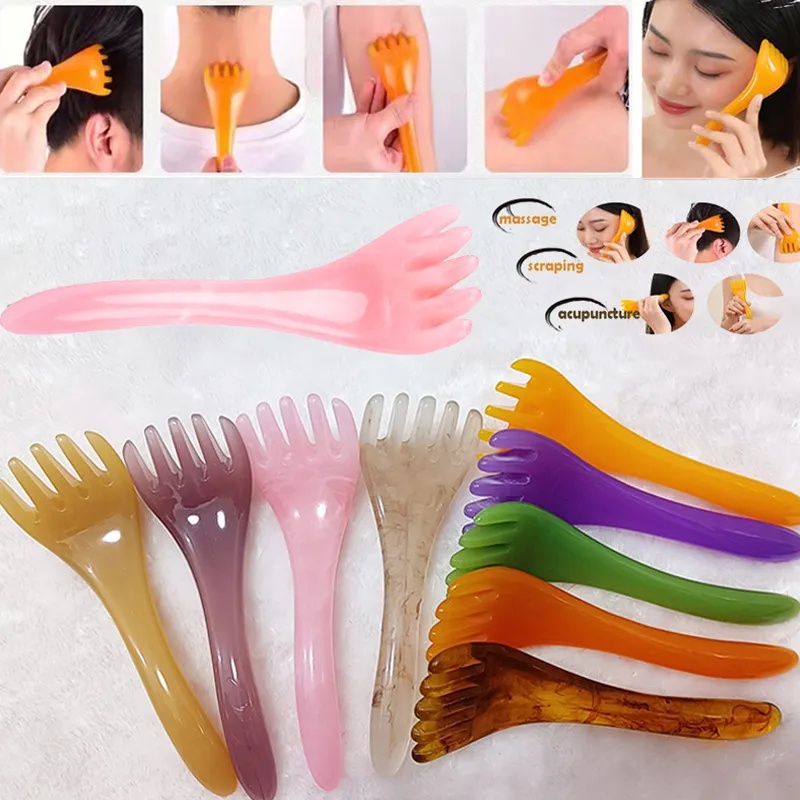 Tongkat Kerokan Kepala Pijat Lima Cakar Universal Body Dredging Meridian Stick Portable Scalp Relaksasi Massage Comb