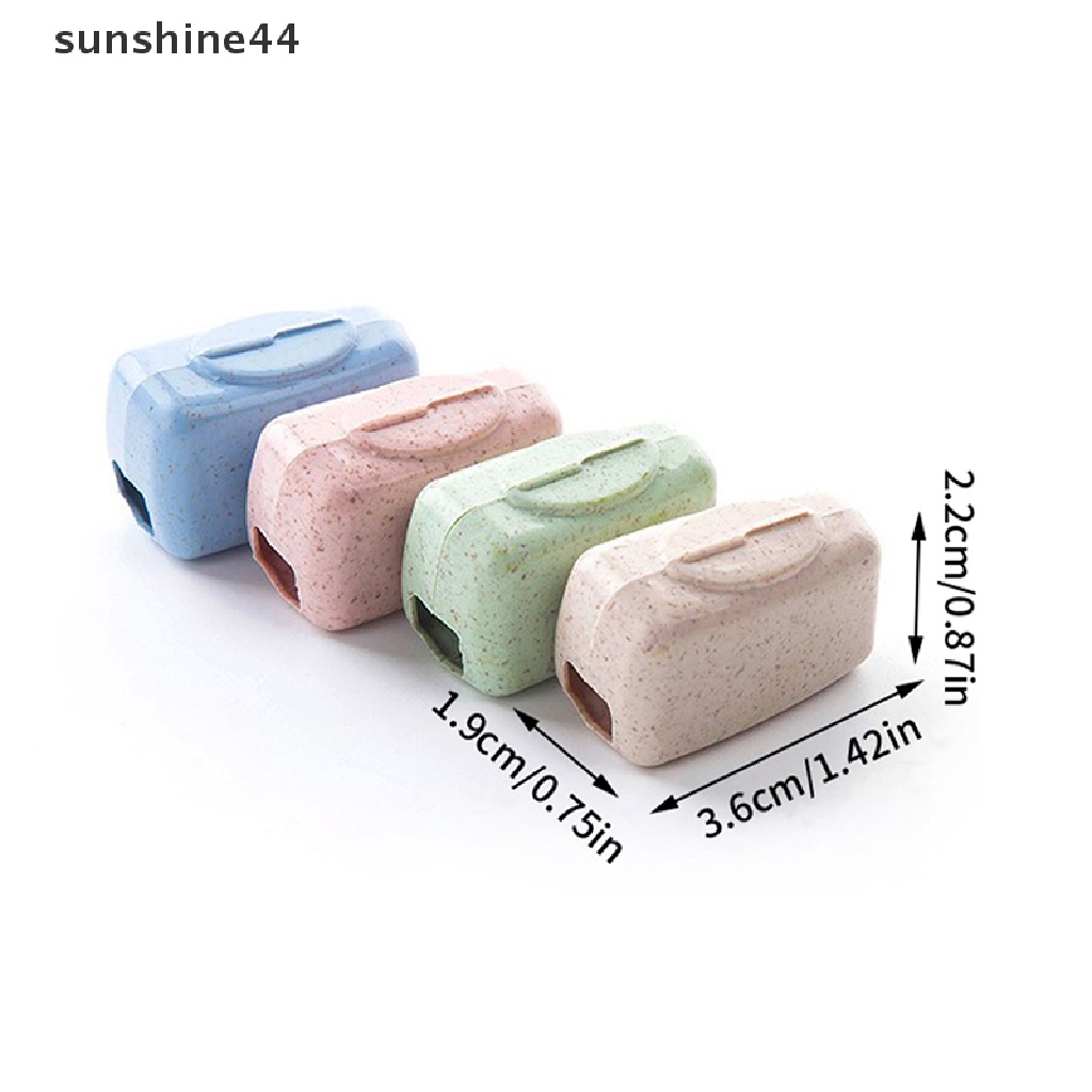 Sunshine 4Pcs/set Penutup Kepala Sikat Gigi Mini Portable Tooth Brush Holder Cap Untuk Perjalanan Luar Ruangan Rumah Tangga Kamar Mandi Organizer Aksesoris ID