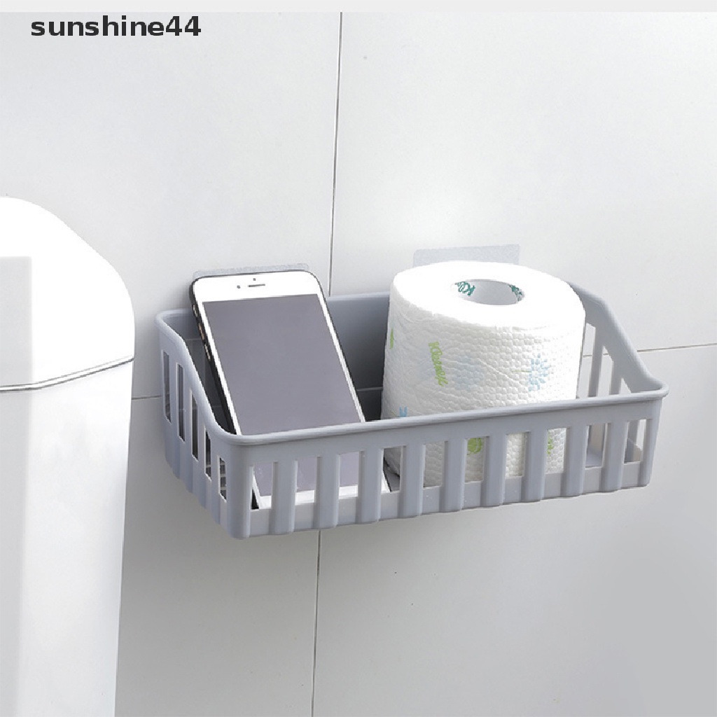 Sunshine Rak Kamar Mandi Organizer Toilet Perekat Shampoo Gel Storage Basket Shower Rack ID