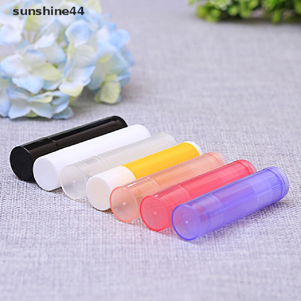 Sunshine 10pcs 5g 7warna Tabung Bibir lip balm Wadah Wadah Kosong Kosmetik ID