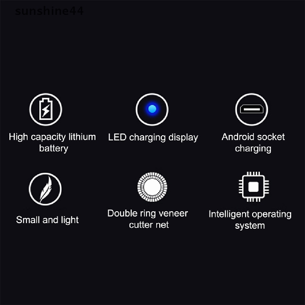 Sunshine Alat Cukur Elektrik Mini Portable Untuk Pria Bisa Dicuci Cukur Jenggot USB Charging ID