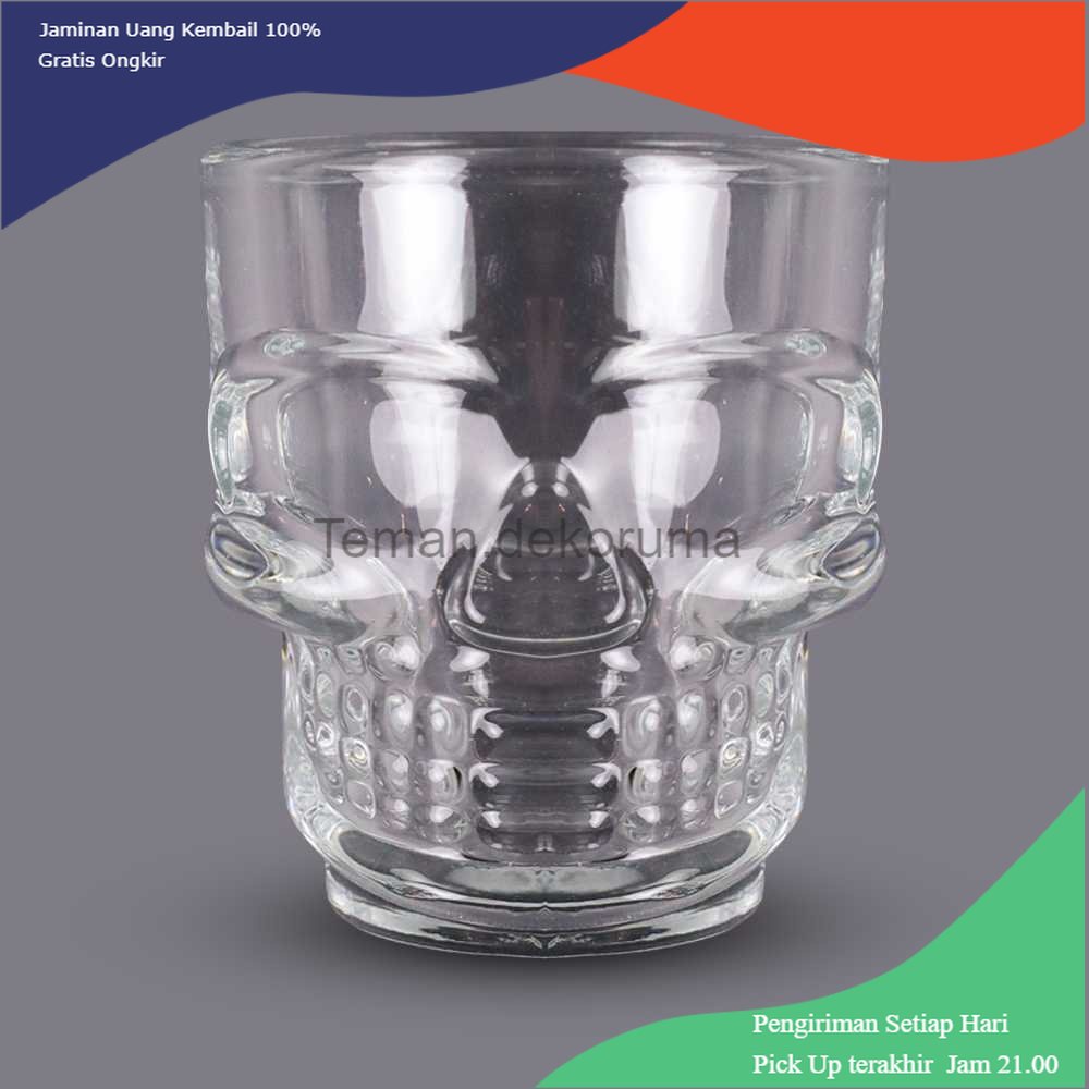 TD - DPR MOONBIFFY Gelas Rock Glass Shot Skull Head Crystal - M50