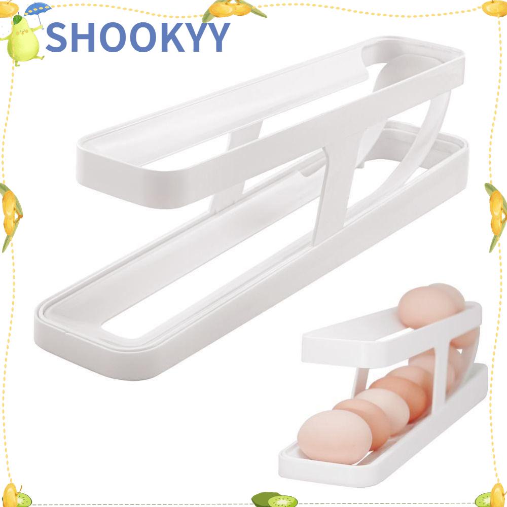 Chookyy Removable Kotak Penyimpanan Telur Praktis Egg Fresh-Keeping Case Rolldown Kulkas Dispenser Telur