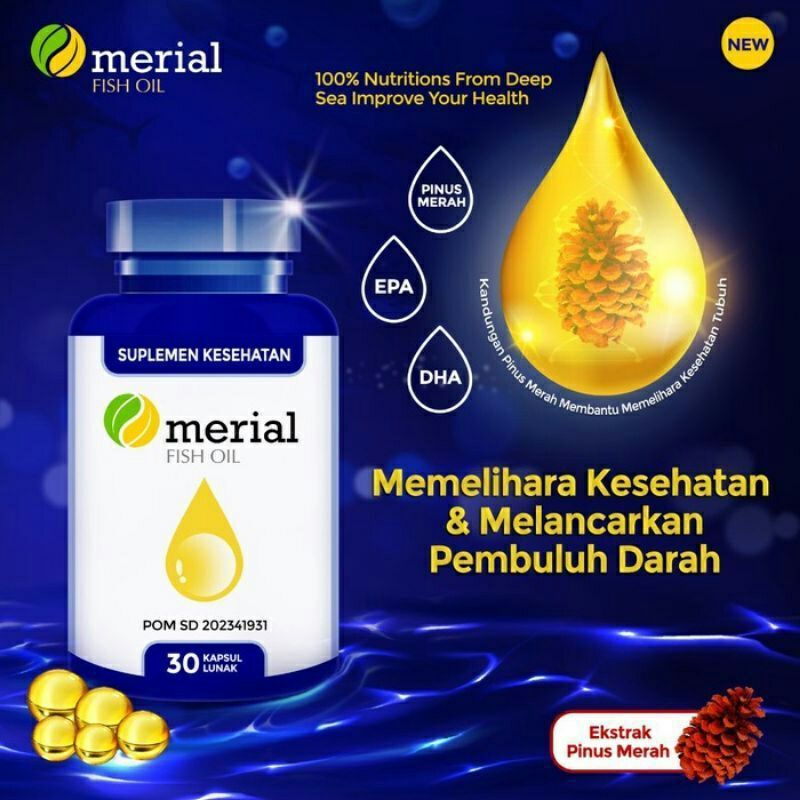 100% ORIGINAL merial fish oil suplemen kesehatan tubuh original 100% asli