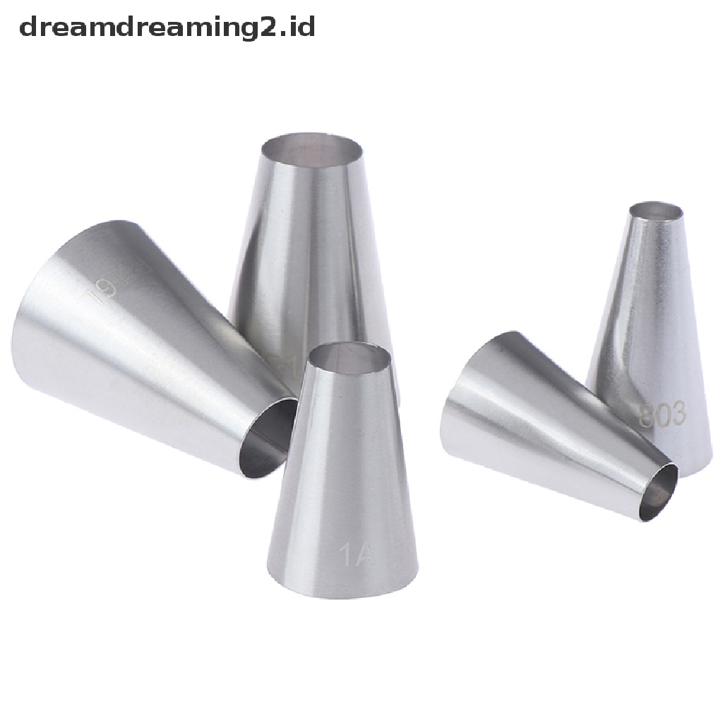 (hot) 5pcs Tips Dekorasi Krim Kue Bulat Besar Piping Icing Nozzle Pastry Tools//