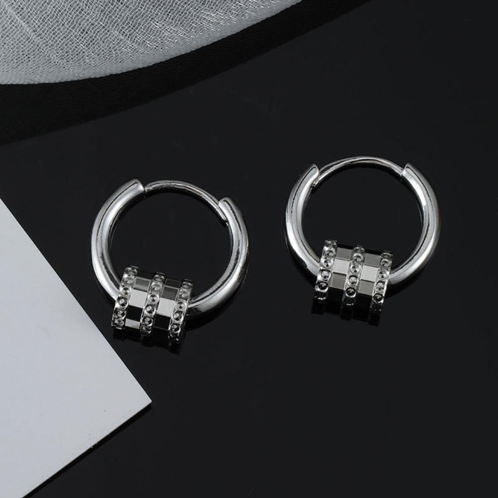 Mxbeauty Ear Buckle Silver Kepribadian Hiphop Mini Punk Fashion Anting Gaya Korea