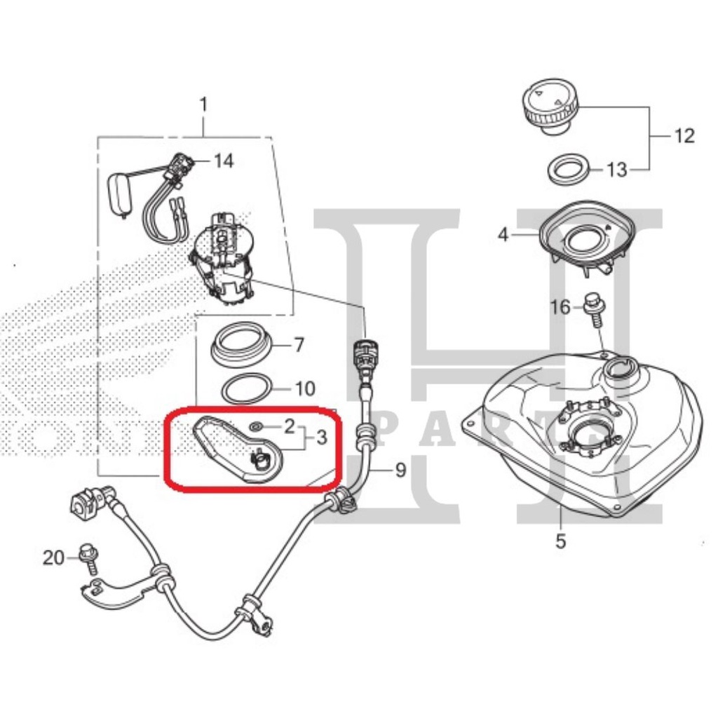 FILTER SET SARINGAN POMPA BENSIN BEAT ESP 16707-K81-N01 ASLI ORIGINAL AHM HGP HONDA