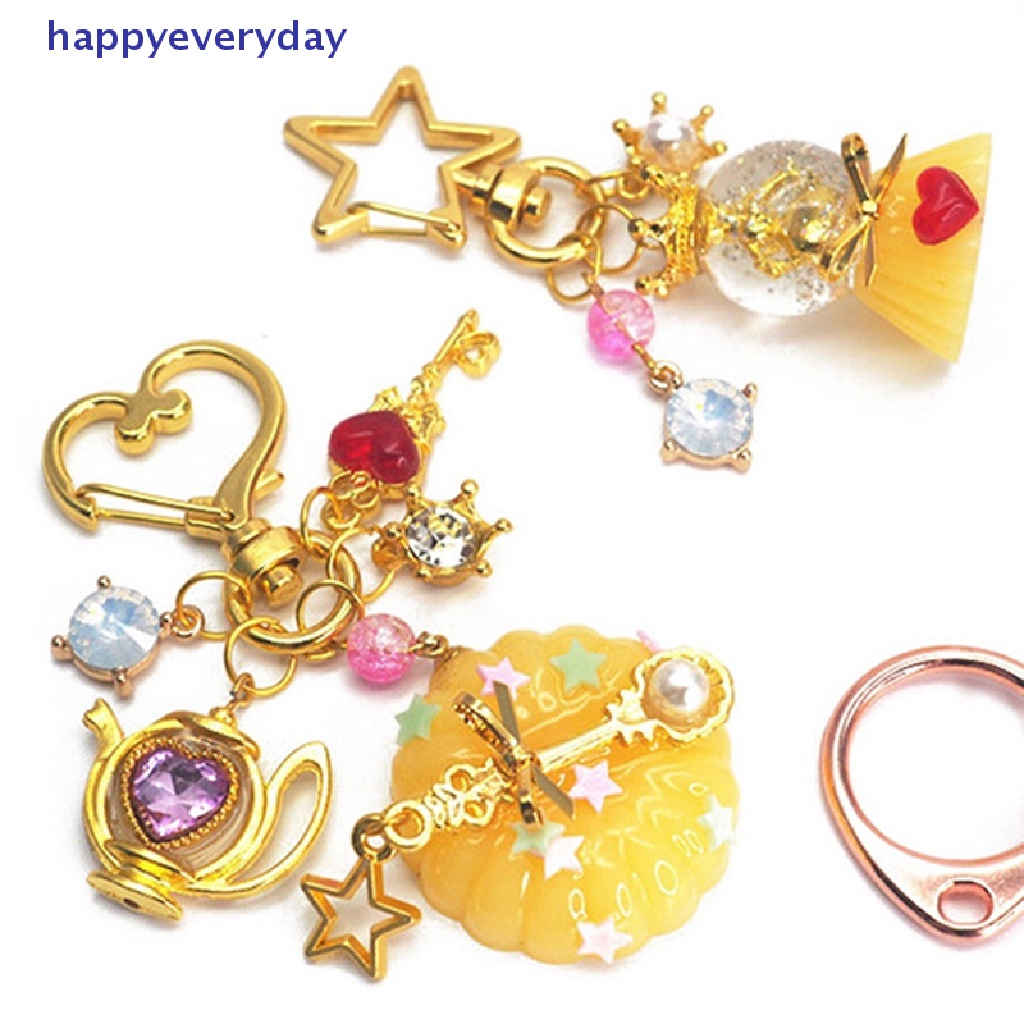 [happy] 10pcs Love Heart Hollow Key Chain Gantungan Kunci Aksesoris DIY Lobster Clasp [ID]