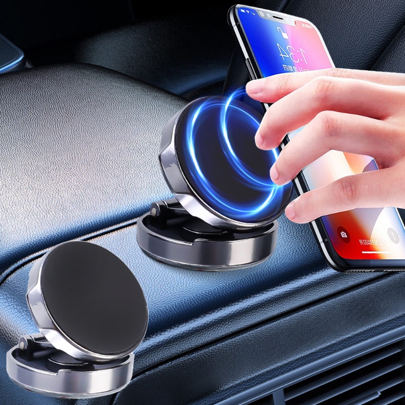 Stand Holder Smartphone Bulat ABS Yang Dipasang Di Mobil Dapat Dilipat/Braket GPS Konsol Tengah Mobil Yang Dapat Disesuaikan Berputar Kreatif