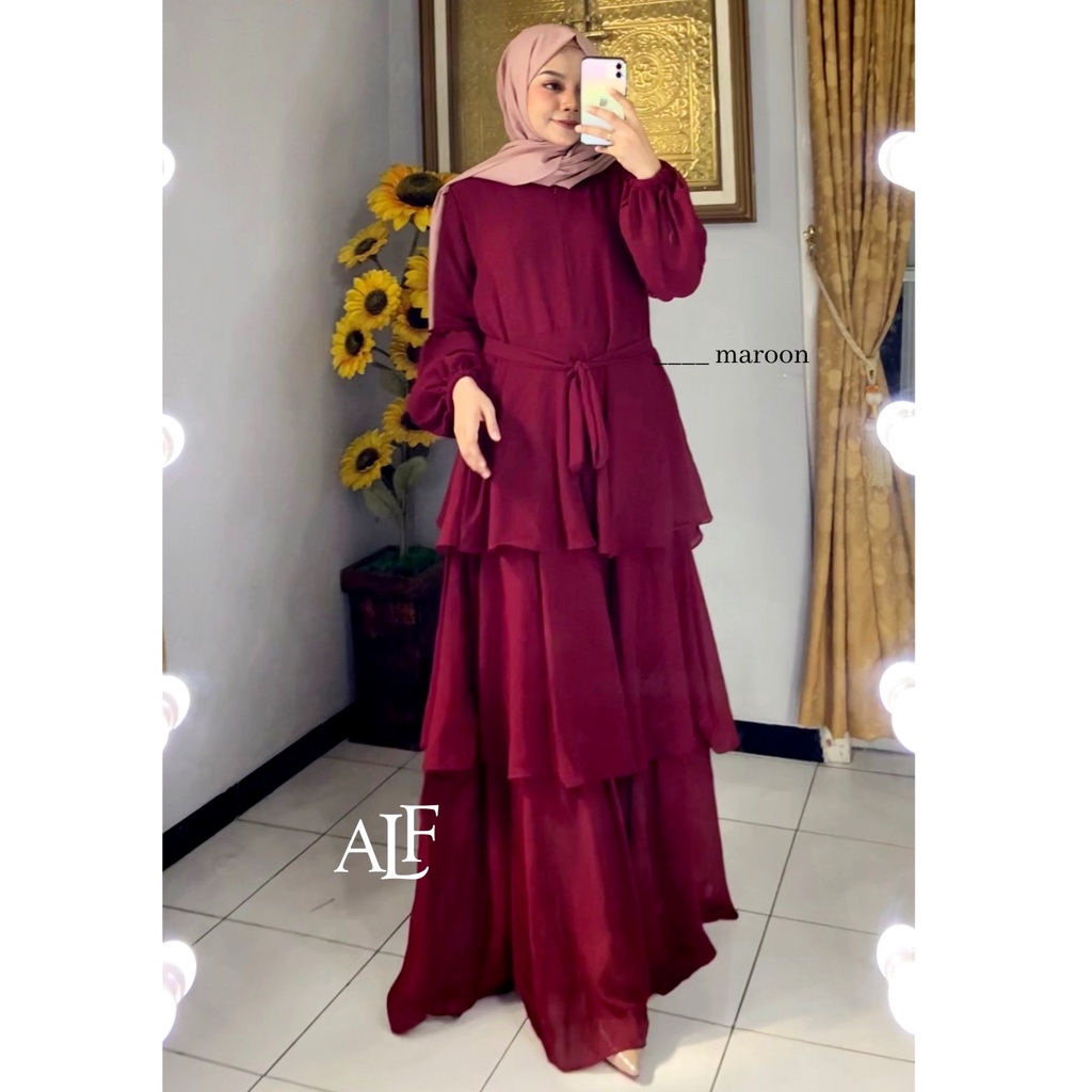 Gamis Ceruty Babydoll Susun 3 | Jelita Dress