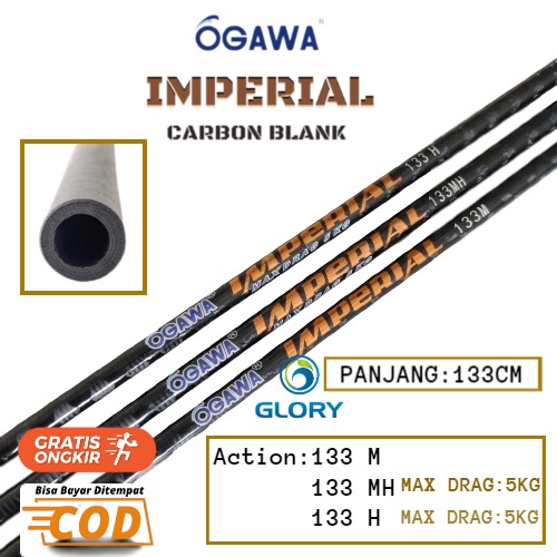 Blank Ujung Ogawa Imperial 133m 133mh 133h Graphite Pucukan / Atasan Atau Bahan Joran Pancing Kolam 