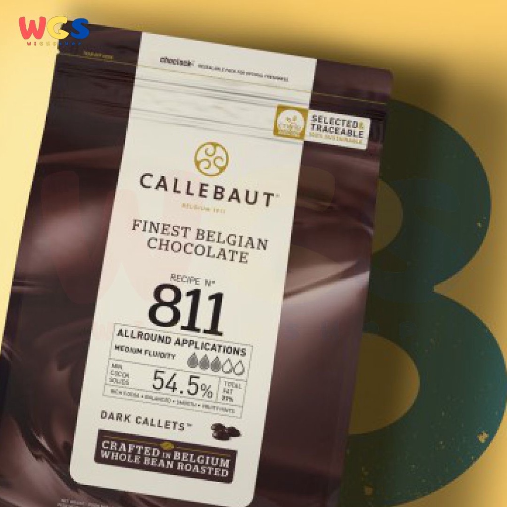 Callebaut 811 Finest Belgium Dark Chocolate Callets 54.5% Cocoa 400g