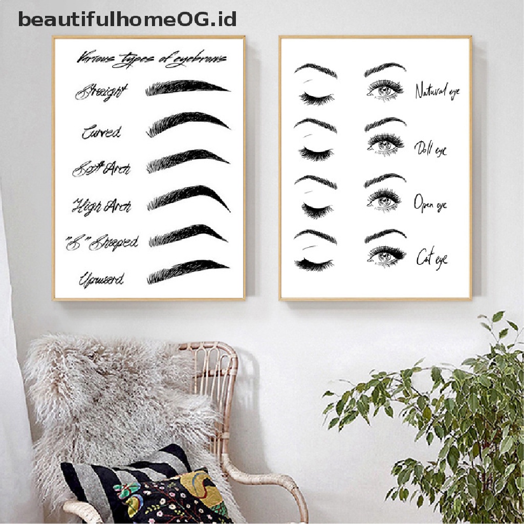 // Lebaran// Poster Dan Cetakan Makeup Lash Extensions Guide Wall Pager Gambar Toko Decor **