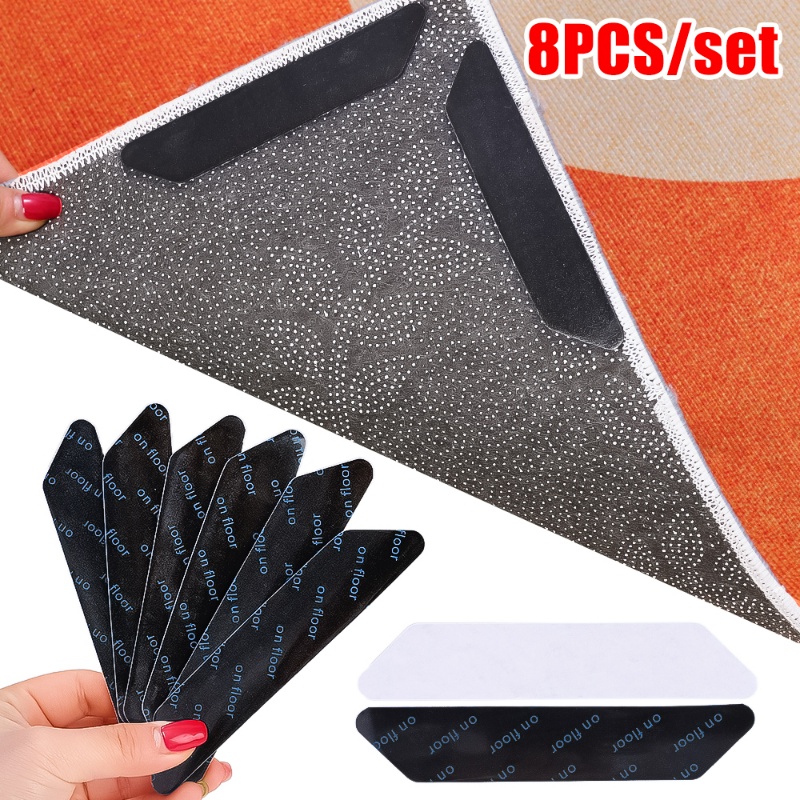 4per8/20pcs Pack Karpet Non-Slip Pad Tahan Lama Trapesium Tetap Stiker Karpet Sudut Anti Slip Tape Gripper Untuk Dapur Kamar Mandi Ruang Tamu Aksesoris Kualitas Tinggi