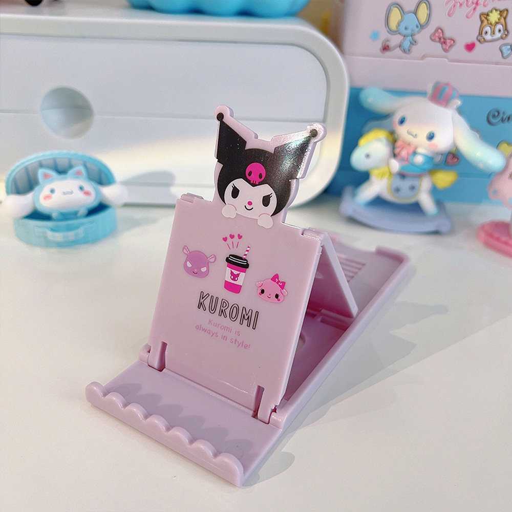 Kartun Saku Lipat Ponsel Tablet Holder Adjustable Membawa Cinnamoroll Kulomi Stabilizer Ponsel Lucu