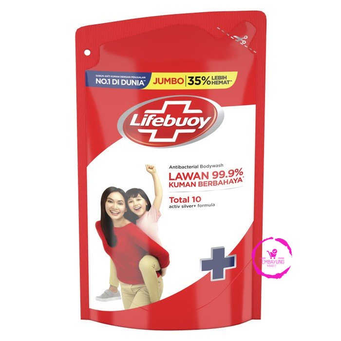 Lifebuoy Sabun Mandi Cair Total 10 Activ Silver 825Ml + Handwash 180ml