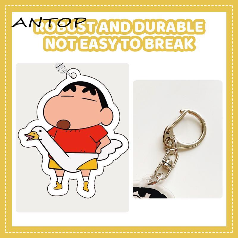 [Yumna] Akrilik Dua Sisi Transparan Liontin Hias Liontin Crayon Shin-chan Kartun Gantungan Kunci