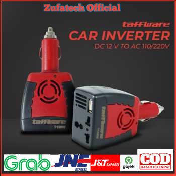 Taffware Power Car Inverter 150W 220V AC EU Plug 5V USB Charger - Black/Red - OMRS1ABQ