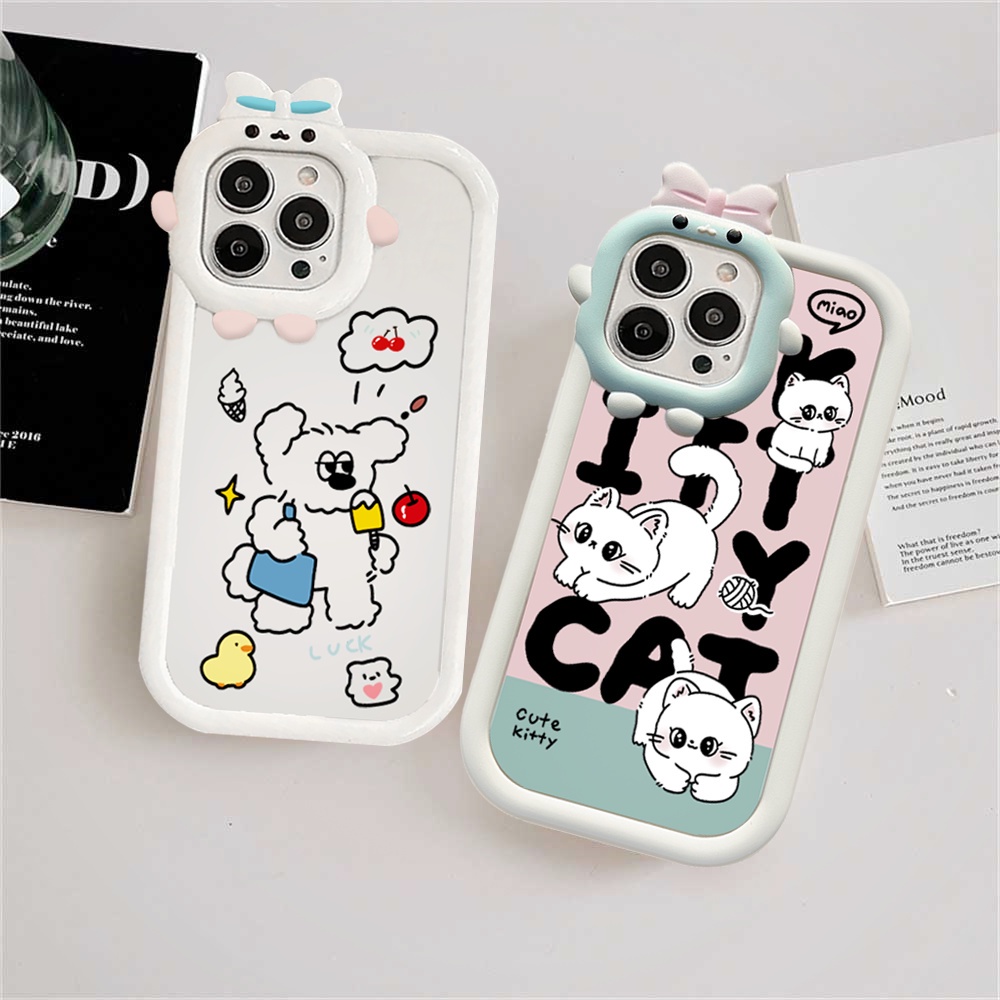 Casing Kartun Redmi Note 11 Pro Note 11S 10C 10A 10 9C 9A 9T 9 Note10 5G 10s Note9 Note8 Poco X3 NFC M3 Cute Cats and Dogs Phone Case Cover