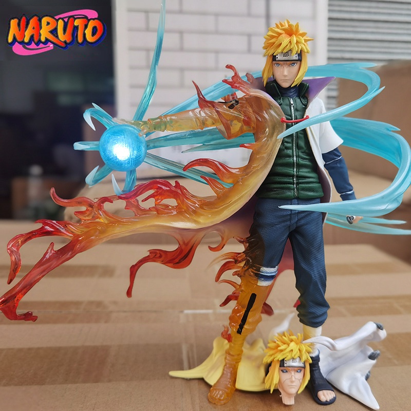 In Stock Naruto Namikaze Minato Dengan Lampu 25cm Anime Figure Evil Gk Four Generations Figurine With Light Pvc Model Patung Mainan Boneka Hiasan Dekorasi Kamar