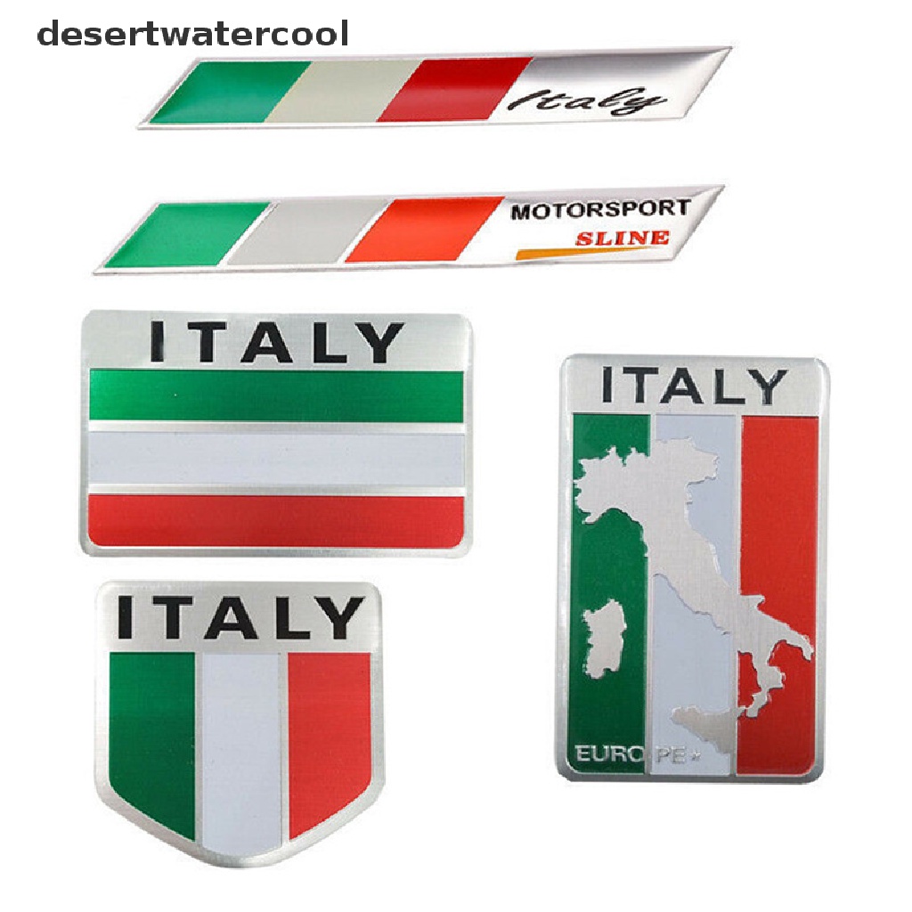 Deid Aluminium 3D Logam Italia Bendera Stiker Emblem Badge Decal Mobil Hias Martijn