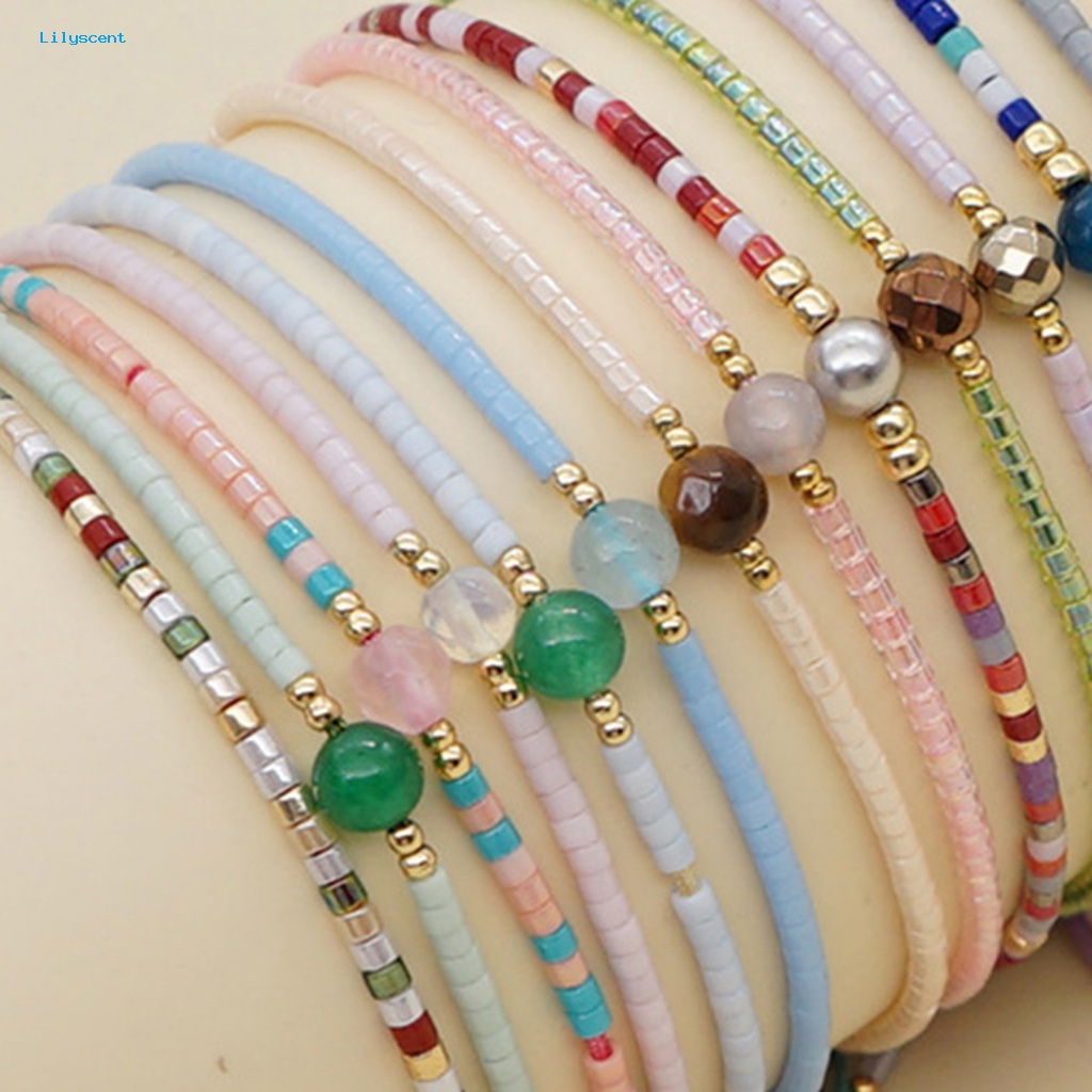 Lilyscent Bebas Alergi Gelang Wanita Aksesori Braided Beads Bohemian Bracelet Gaya Boho