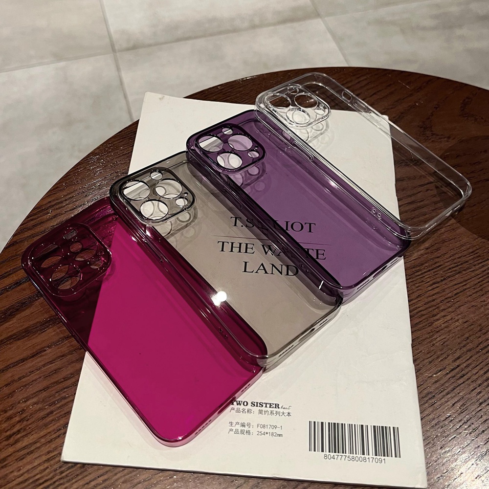 Casing Ponsel Kaca Tempered Warna Strawberry Untuk iPhone 14 Pro Max Casing12 13 Pro Max Casing Bening Transparan Shockproof Cover