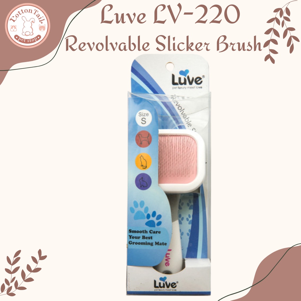 Luve Revolvable Slicker Brush Small - Sisir Anjing Kucing LV-220