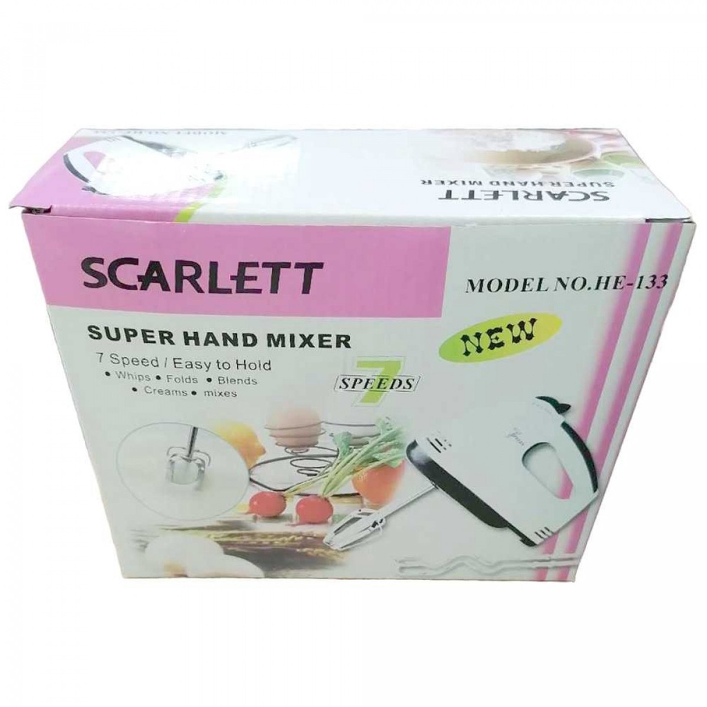 SCARLETT Mixer Tangan 7 Kecepatan 100W - HE-133